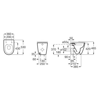 Roca Ona A347687S00 miska wc stojąca bez kołnierza biały