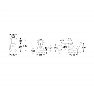 Zestaw Roca A34H472000, A890063000, A890070020, A890195000