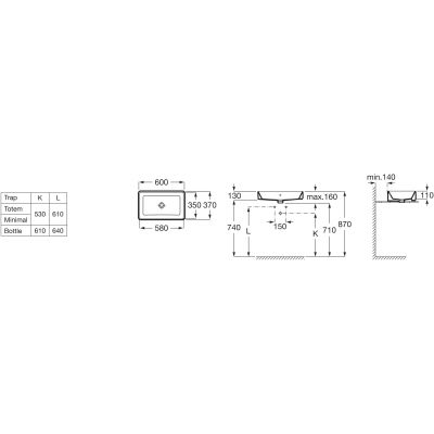 Roca Gap A3270Y2S00 umywalka 60x37 cm prostokątna nablatowa biała