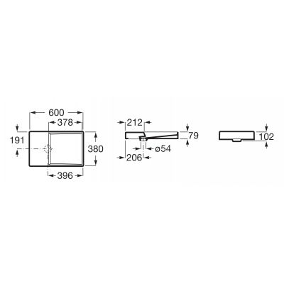 Roca Horizon A32727900B umywalka 60x38 cm nablatowa biała