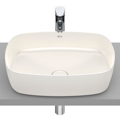 Roca Inspira A327500650 umywalka 50x37 cm prostokątna nablatowa brąz/beż