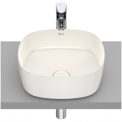 Roca Inspira A327502650 umywalka 37x37 cm kwadratowa nablatowa brąz/beż