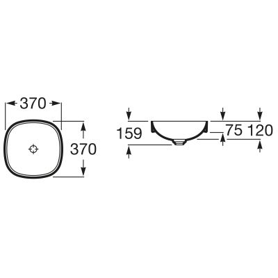 Roca Inspira A32750R620 umywalka 37x37 cm kwadratowa wpuszczana biała