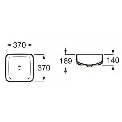 Roca Inspira A327532630 umywalka 37x37 cm kwadratowa nablatowa