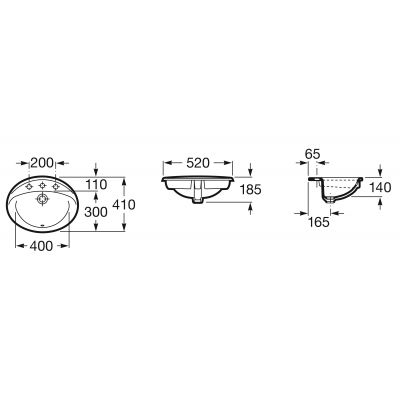 Roca Rodeo A327866000 umywalka 52x41 cm owalna wpuszczana biała