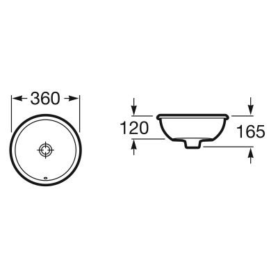 Roca Foro A327880000 umywalka 36x36 cm okrągła wpuszczana biała