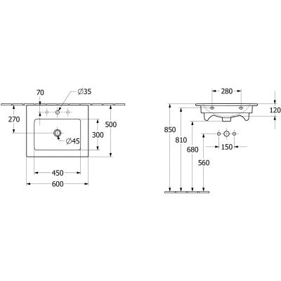 Villeroy & Boch Finero S00300FPR1 umywalka z szafką i lustrem