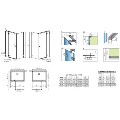 Radaway Essenza Pro Brushed Gunmetal KDJ 100971009201L drzwi prysznicowe 100 cm uchylne