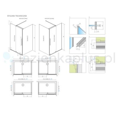 Zestaw Radaway Furo S1 101130900101 + Radaway Furo 101104800101 + Radaway Furo Gold KDJ 101045220901L