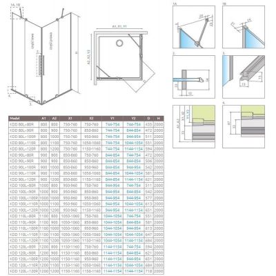 Zestaw Radaway 101050905401LGRAFITOWE, 101050905401RGRAFITOWE