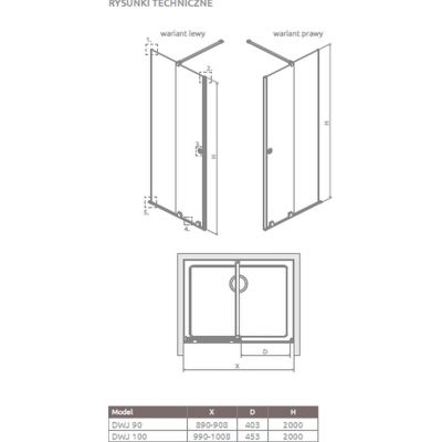 Radaway Furo 101104600101 ścianka prysznicowa 46 cm