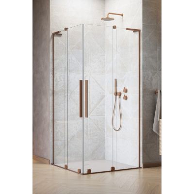 Radaway Furo SL Brushed Copper KDD 103050809301R kabina prysznicowa część prawa 80x80 cm kwadratowa