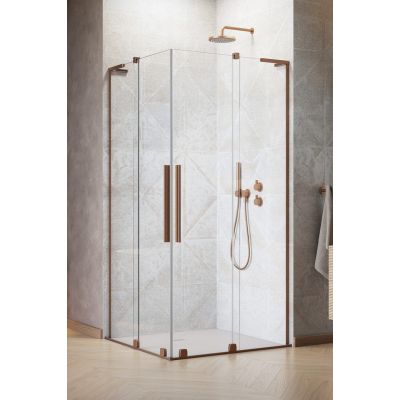 Radaway Furo SL Brushed Copper KDD 103050909301R kabina prysznicowa część prawa 90x90 cm kwadratowa