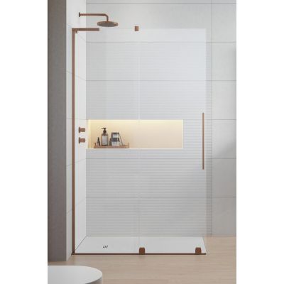 Radaway Furo SL Brushed Copper Walk-In 103065389301L drzwi prysznicowe 53.8 cm rozsuwane miedź szczotkowany/szkło przezroczyste