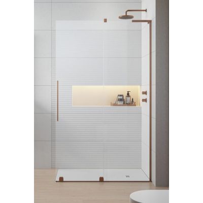 Radaway Furo SL Brushed Copper Walk-In 103065389301R drzwi prysznicowe 53.8 cm rozsuwane