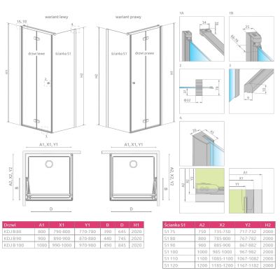 Radaway Fuenta New 3840530101 ścianka prysznicowa 110 cm