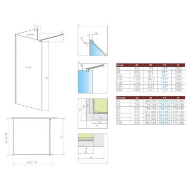 Radaway Modo New IV 3896240101 ścianka prysznicowa walk-in 120 cm chrom połysk/szkło przezroczyste