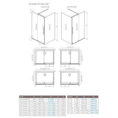 Radaway Furo 101105800101 ścianka prysznicowa 58 cm