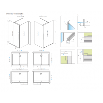 Radaway Furo 101104300101 ścianka prysznicowa 43 cm