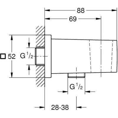 Grohe Euphoria Cube 26370000 przyłącze kątowe z uchwytem starlight chrome
