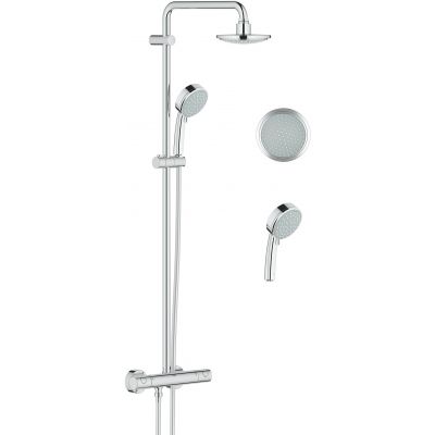 Grohe New Tempesta 27922000 zestaw prysznicowy ścienny termostatyczny z deszczownicą starlight chrome