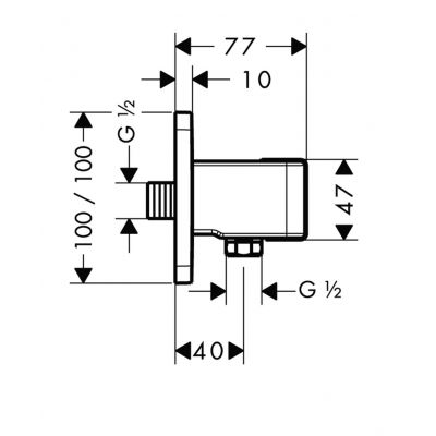Axor Urquiola 11626950 przyłącze kątowe z uchwytem