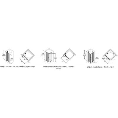 Huppe Design Pure 4-kąt 8P0709123322 drzwi prysznicowe