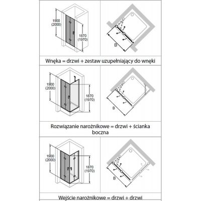 Huppe Design Pure 4-kąt 8P0817123322 drzwi prysznicowe