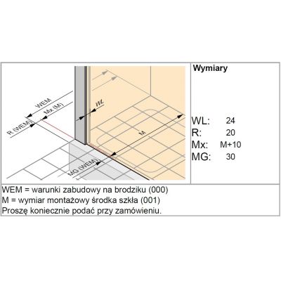 Huppe Design Pure 4-kąt 8P1014123322 ścianka prysznicowa 100 cm
