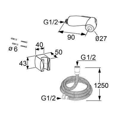 Kludi Bozz 730420500 zestaw prysznicowy ścienny chrom