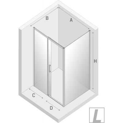 New Trendy Prime D0298A/D0125B kabina prysznicowa kwadratowa 100x100 cm