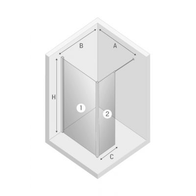 New Trendy New Modus Black EXK0066 ścianka prysznicowa walk-in 100 cm czarny mat/szkło przezroczyste