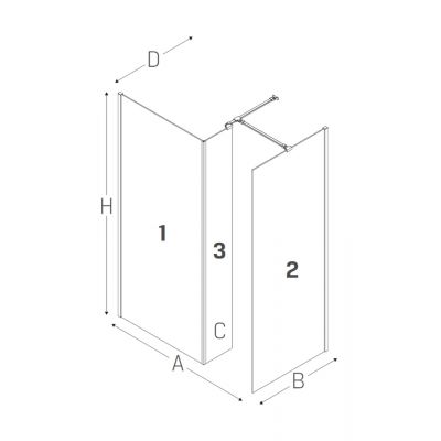 New Trendy New Modus Black EXK0066 ścianka prysznicowa walk-in 100 cm czarny mat/szkło przezroczyste