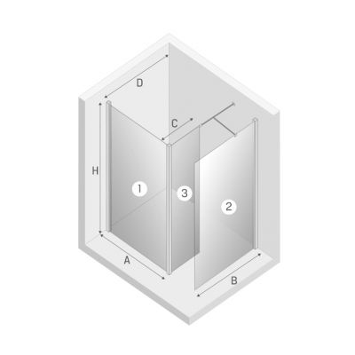 New Trendy New Modus Black EXK0066 ścianka prysznicowa walk-in 100 cm czarny mat/szkło przezroczyste