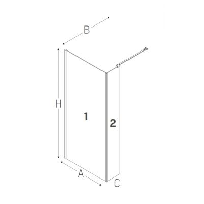 New Trendy New Modus Black EXK0066 ścianka prysznicowa walk-in 100 cm czarny mat/szkło przezroczyste