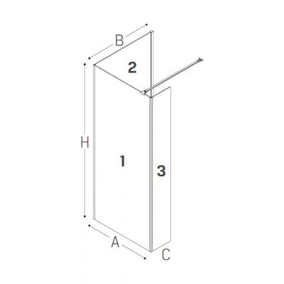 New Trendy New Modus Black EXK0078 ścianka prysznicowa walk-in 80 cm czarny mat/szkło przezroczyste
