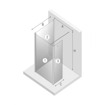 New Trendy New Modus Black EXK0078 ścianka prysznicowa walk-in 80 cm czarny mat/szkło przezroczyste