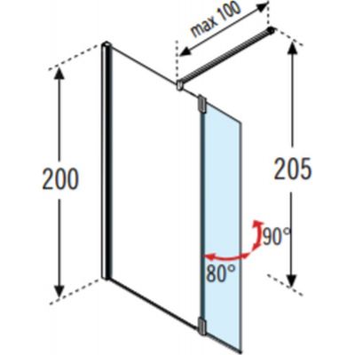 Novellini Kali KALIHA371H ścianka prysznicowa 37 cm