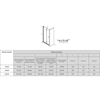 Roca Capital AM4510016M drzwi prysznicowe składane
