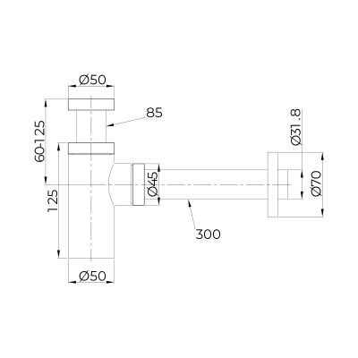 Oltens Hervik 02600800 syfon do umywalki butelkowy złoty połysk