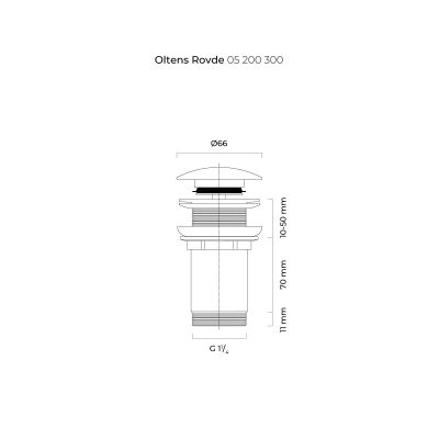 Oltens Rovde 05200300 korek do umywalki czarny mat