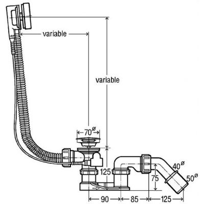 Viega Simplex 495121 syfon do wanny chrom