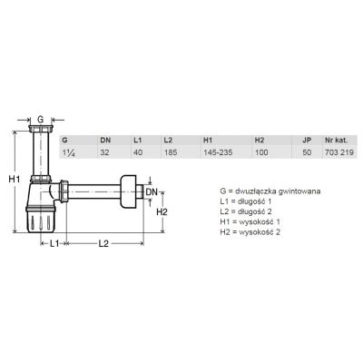 Viega 703219 syfon do umywalki butelkowy biały