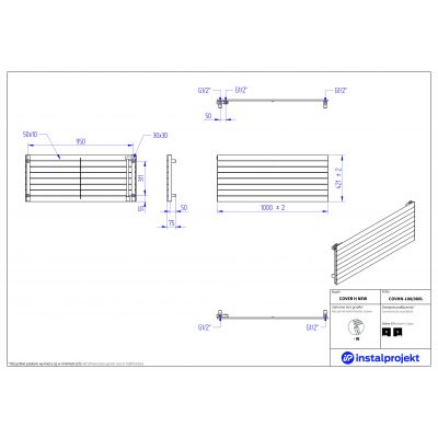 Instal Projekt Cover New COVHN10008VL grzejnik pokojowy 42.1x100 cm podłączenie dolne