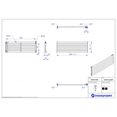 Instal Projekt Cover New COVHN12008VP grzejnik pokojowy 42.1x120 cm podłączenie dolne
