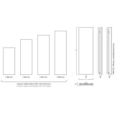 Instal Projekt Inventio INV50160E grzejnik łazienkowy 48x160 cm