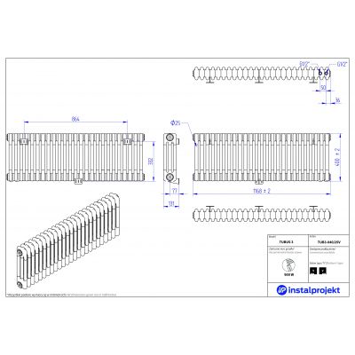 Instal Projekt Tubus 3 TUB304025V grzejnik pokojowy 40x116.8 cm podłączenie dolne