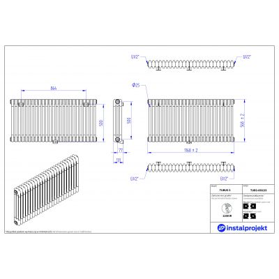 Instal Projekt Tubus 3 TUB305025 grzejnik pokojowy 56.8x116.8 cm podłączenie boczne