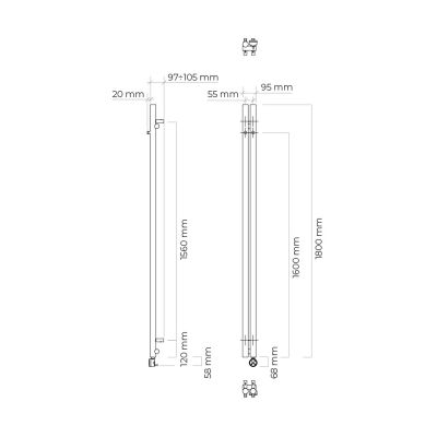 Oltens Stang 55110000 grzejnik elektryczny 180x9.5 cm biały
