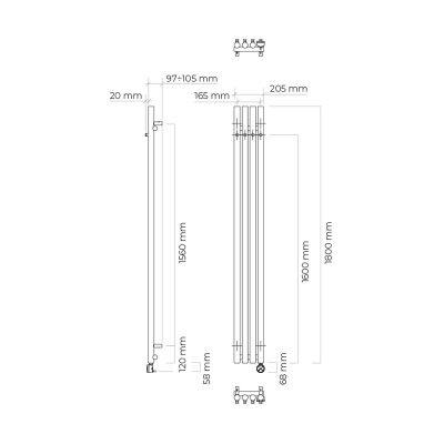 Oltens Stang 55112000 grzejnik elektryczny 180x20.5 cm biały